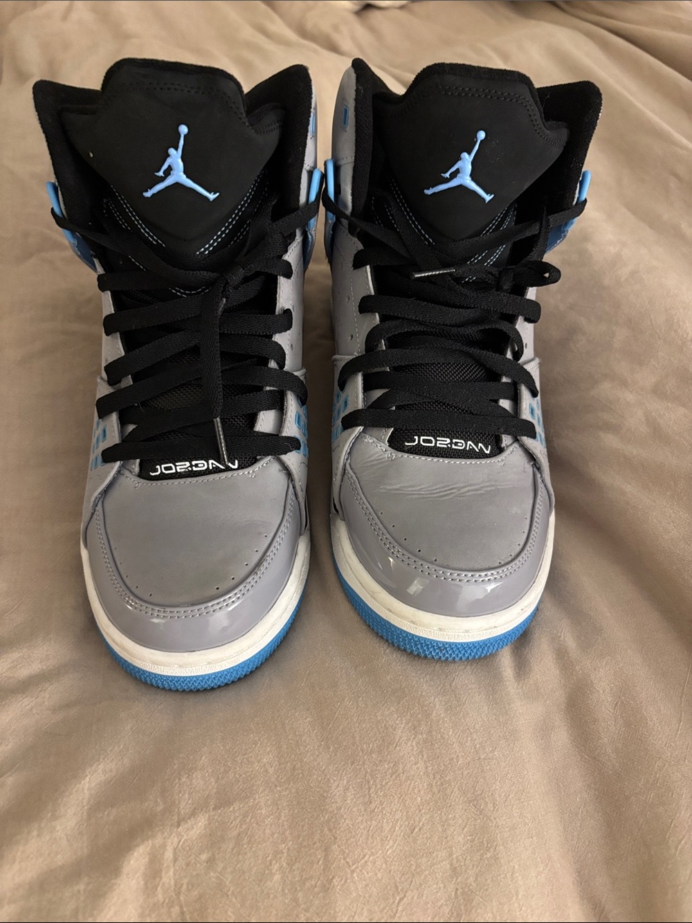 Jordan Men's High-Top Sneakers - Gray/Black/Light Blue SC-1